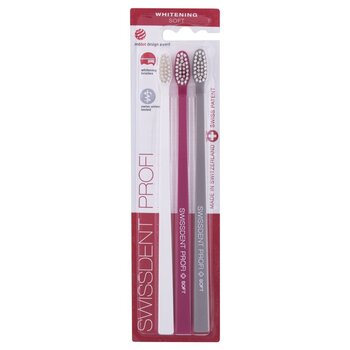 Whitening Trio Soft Set ( 2 + 1 ZDARMA bílý + růžový + šedý) - Sada zubních kartáčků